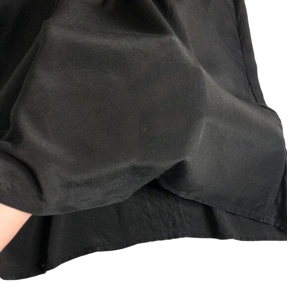 Daniel Rainn Top M Black Silk Crochet Flutter Sleeve Tunic Fairy Cottage Peasant - Picture 6 of 13